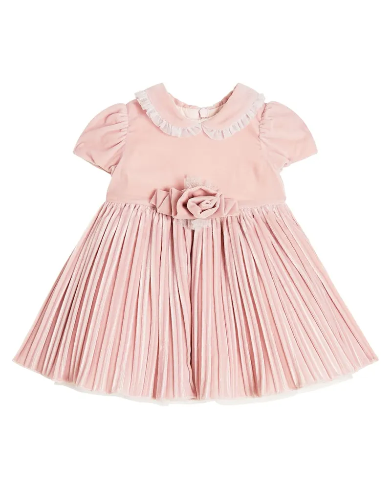 Monnalisa Baby Kleid aus Samt und Tüll Pink