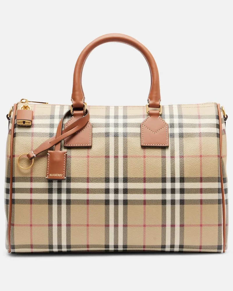 Burberry Henkeltasche Bowling Medium Burberry Check Beige