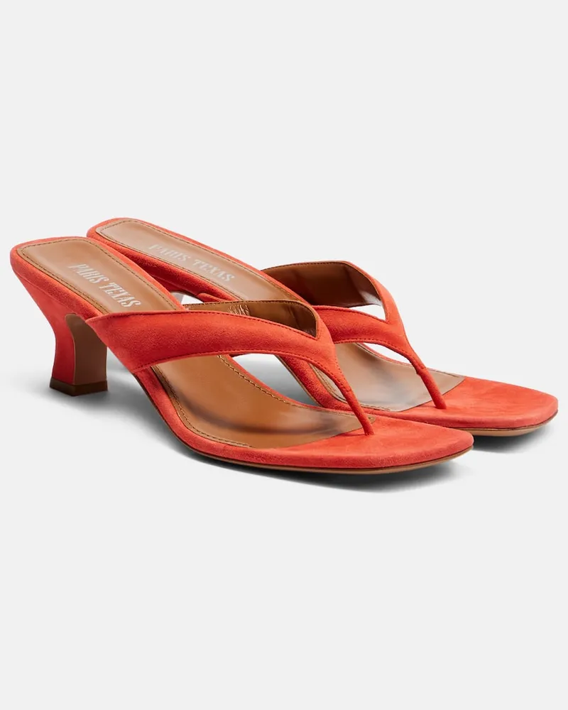 Paris Texas Sandalen Portofino 55 aus Veloursleder Orange
