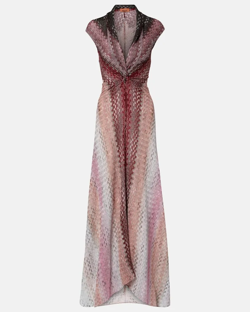 Missoni Maxikleid aus Häkelstrick Multicolor