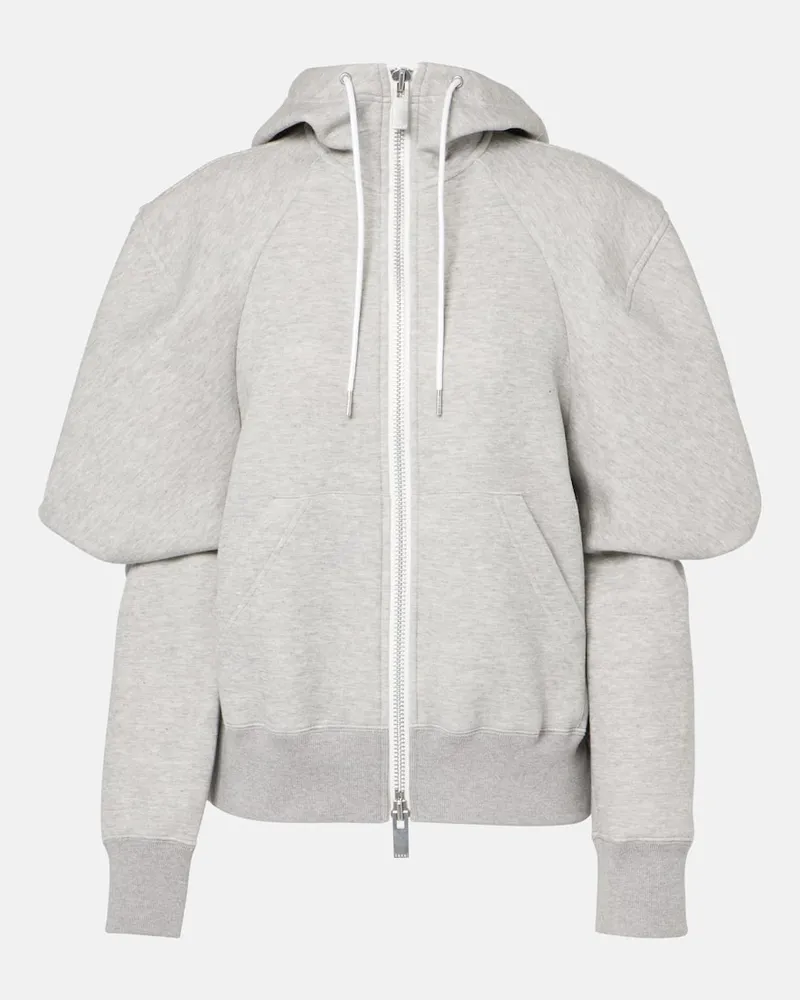 Sacai Kapuzenjacke aus Jersey Grau