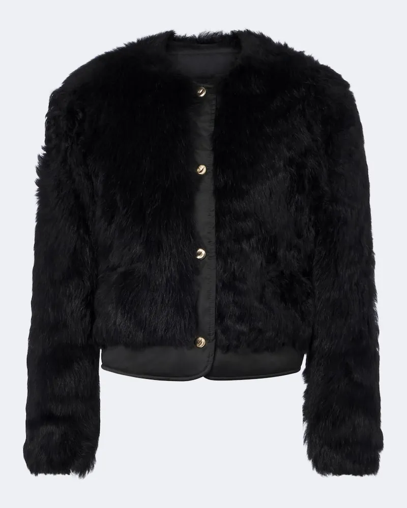 Moncler Jacke Majestueux aus Shearling Schwarz