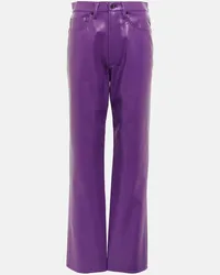 AGOLDE High-Rise-Hose 90s Pinch aus Lederimitat Lila