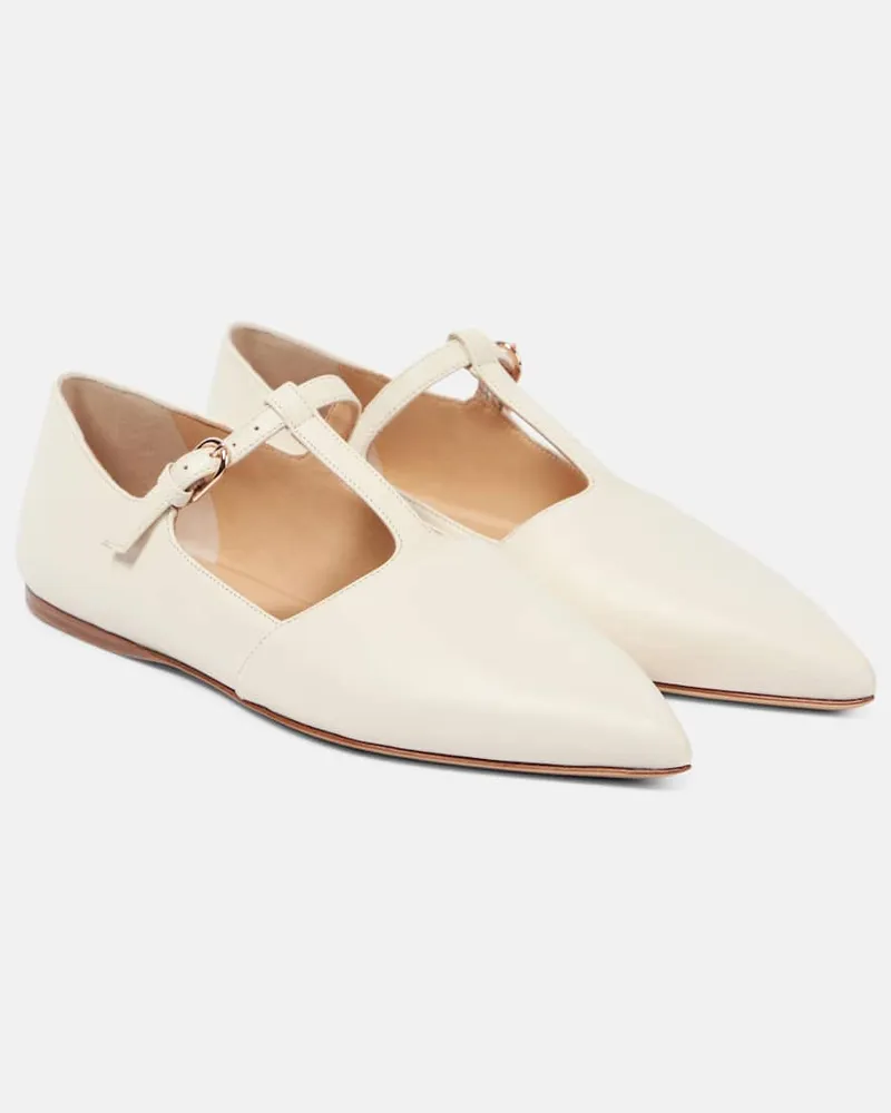 Gabriela Hearst Mary-Jane-Ballerinas Lola aus Leder Weiß