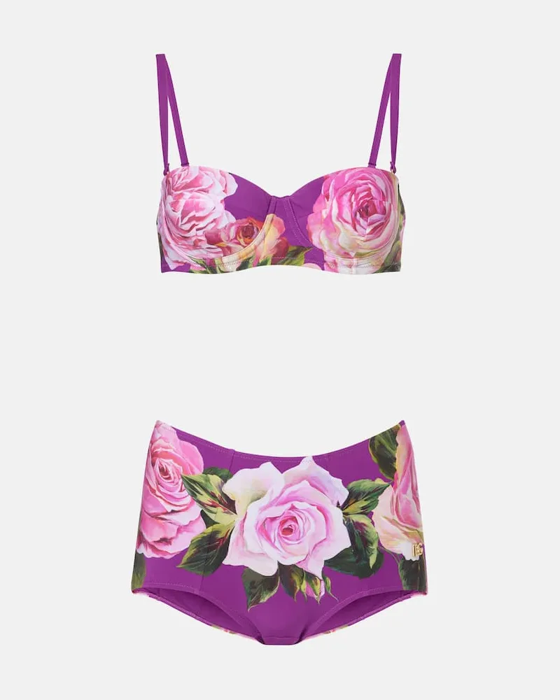 Dolce & Gabbana Bedruckter Bikini Violett