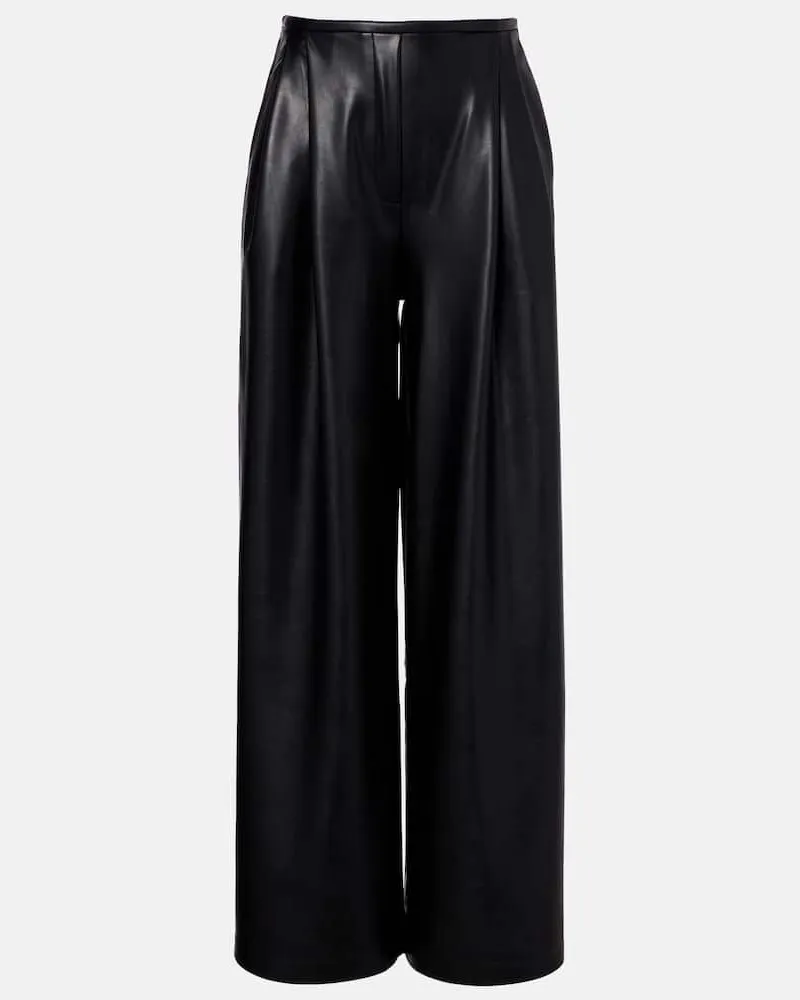Norma Kamali Weite High-Rise-Hose Schwarz