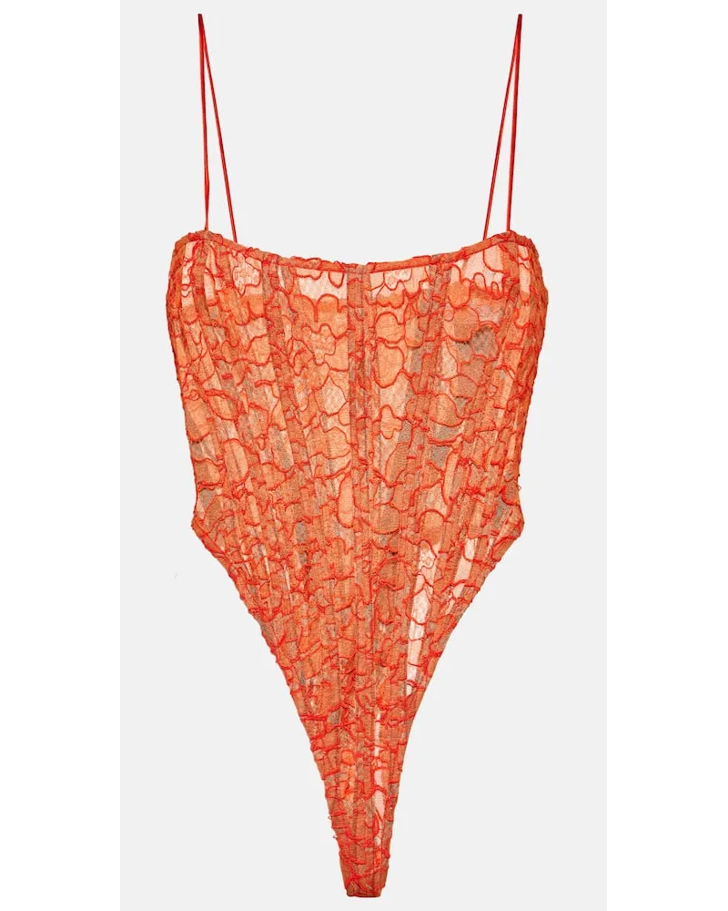 LaQuan Smith Body aus Spitze Orange