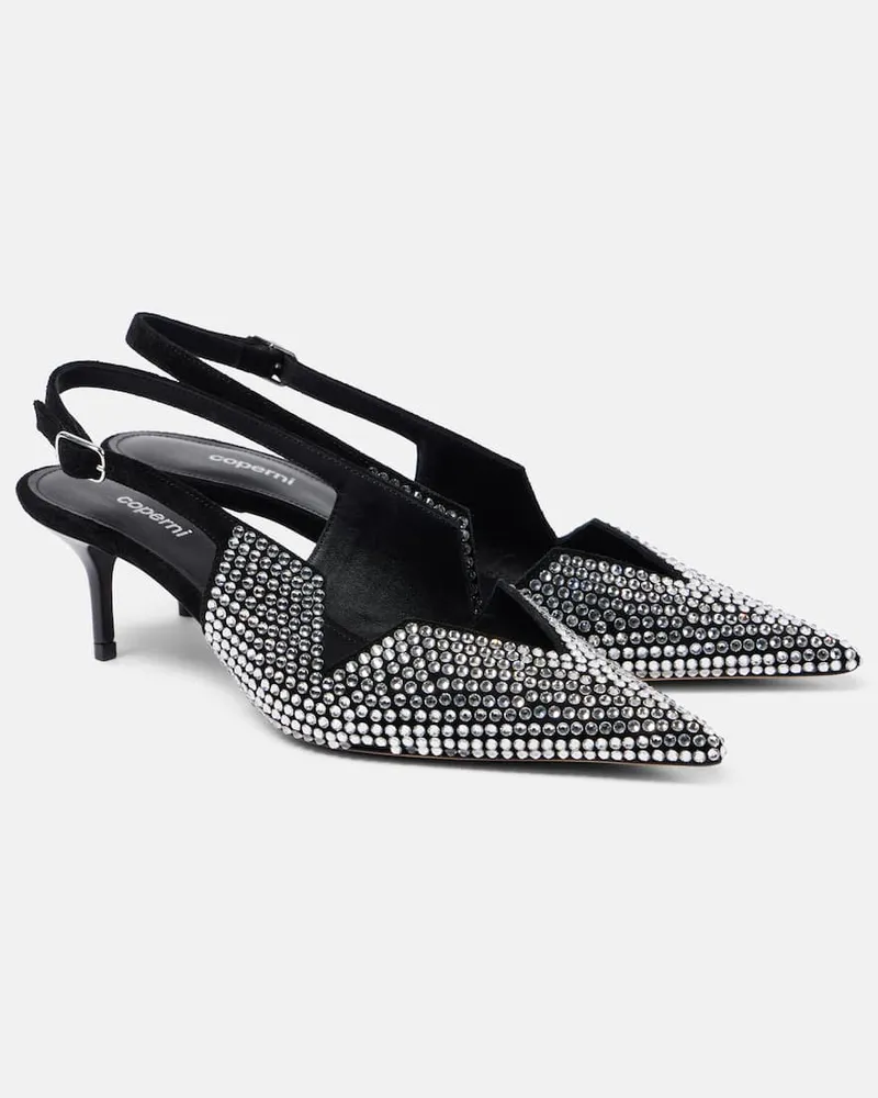 COPERNI Pumps 65 aus Leder mit Kristallen Schwarz