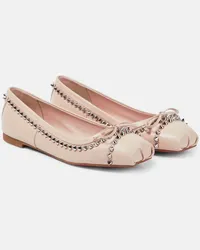 Christian Louboutin Ballerinas Mamadrague Spikes aus Leder Beige