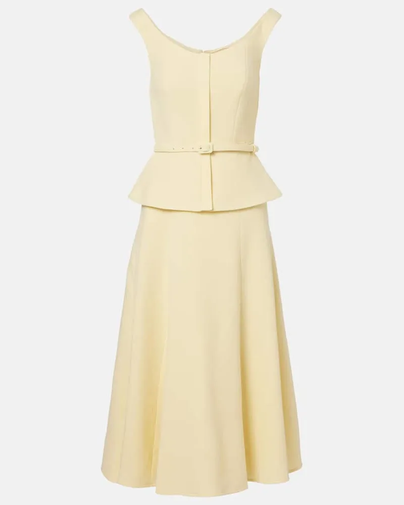 Roland Mouret Midikleid aus Woll-Crêpe Gelb