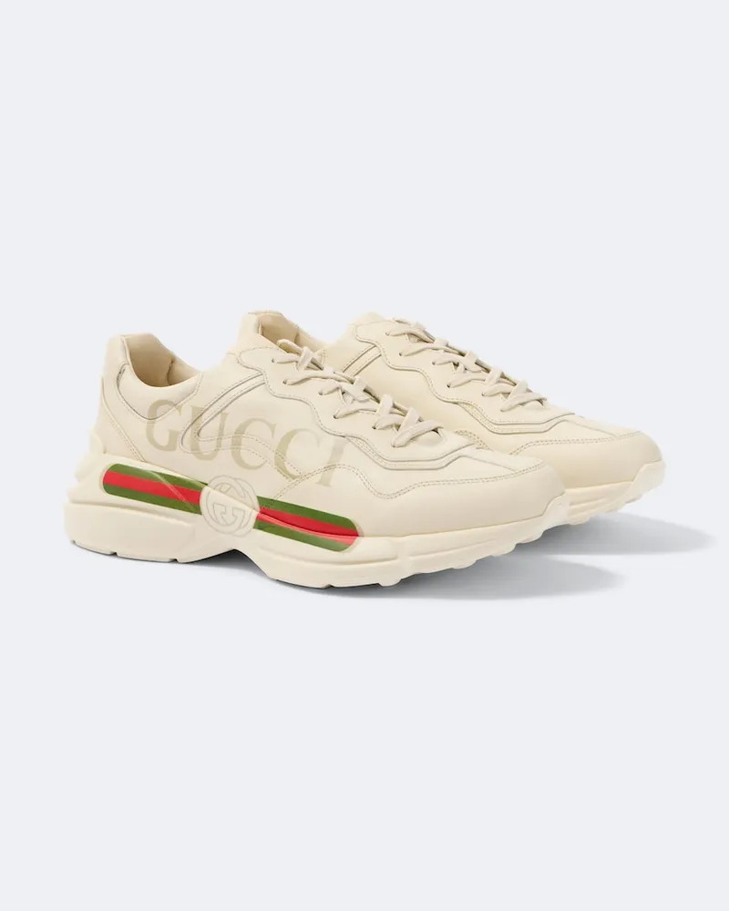 Gucci Bedruckte Sneakers Rhyton Weiß