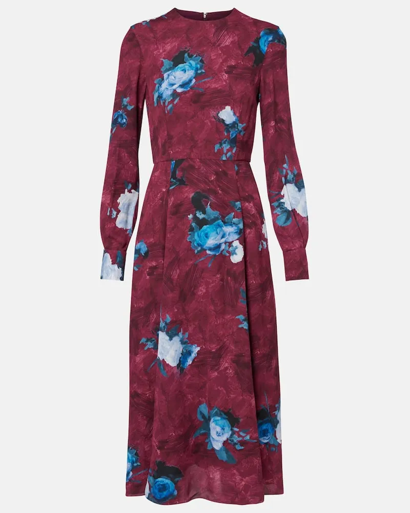 Erdem Midikleid aus Crêpe Rot