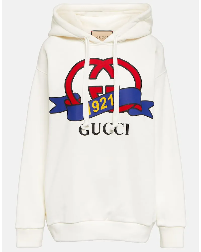 Gucci Hoodie Interlocking G aus Jersey Weiss