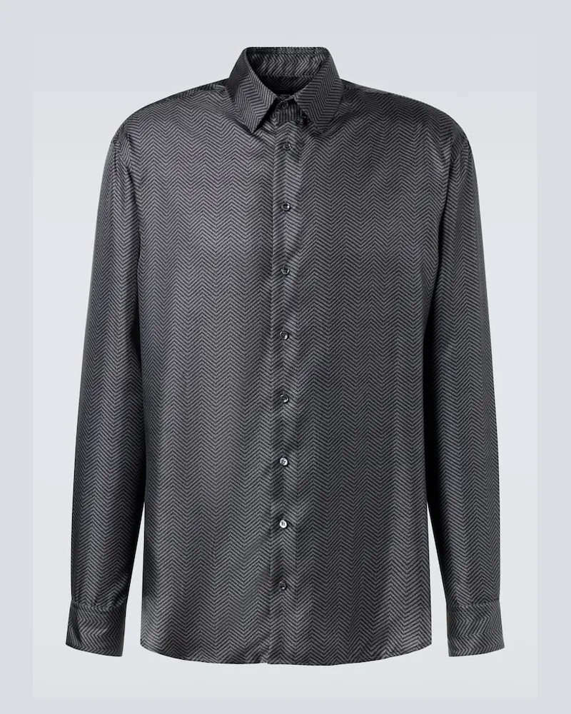 Giorgio Armani Hemd aus Seide Grau