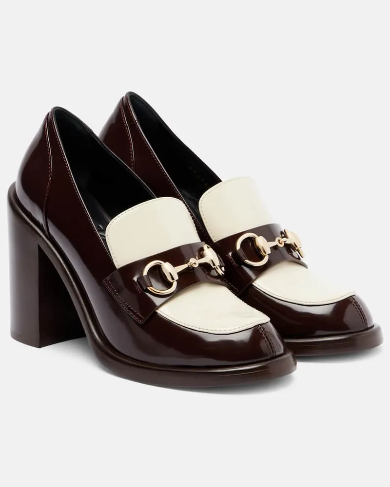 Gucci Loafer-Pumps Savoy Horsebit aus Leder Braun