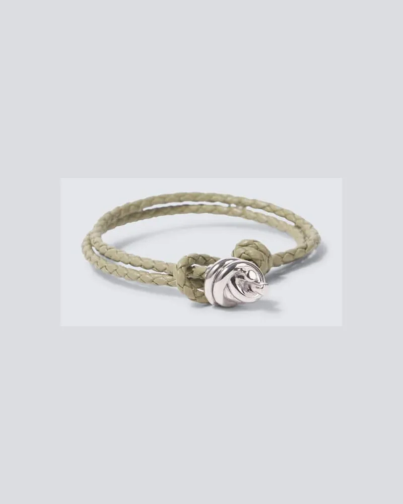 Bottega Veneta Armband Knot aus Leder mit Sterlingsilber Silber