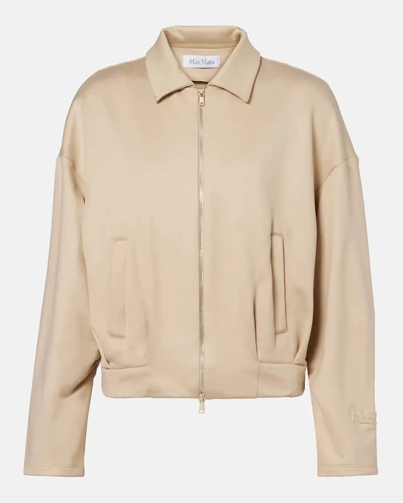 Max Mara Blouson Argenta aus einem Seidengemisch Beige