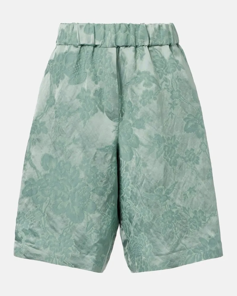 Dries van Noten Bermuda-Shorts aus einem Leinengemisch Grün