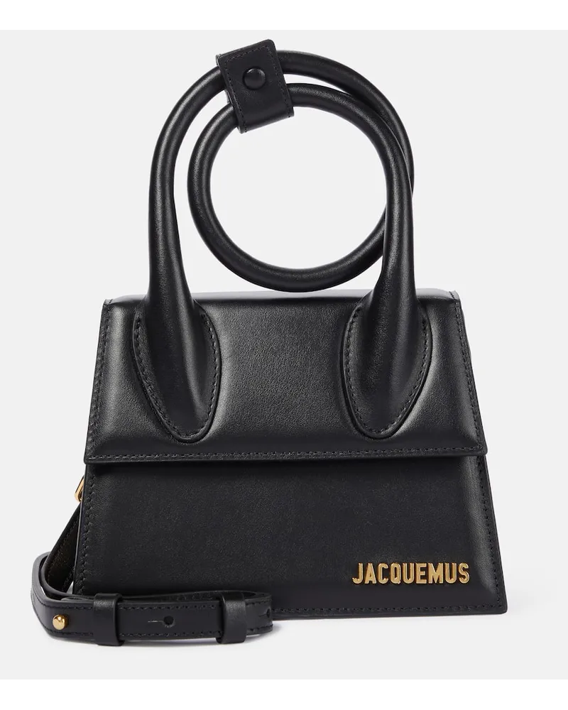 Jacquemus Tote Le Chiquito Noeud aus Leder Schwarz