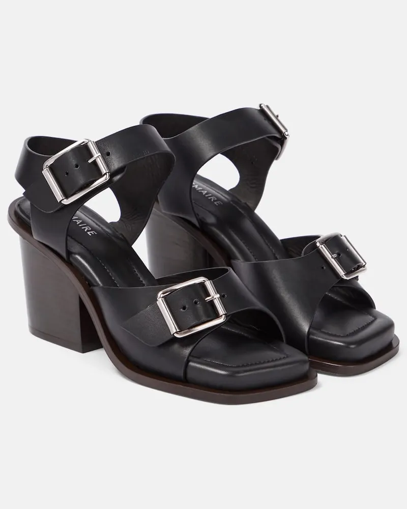 Christophe Lemaire Verzierte Sandalen aus Leder Schwarz