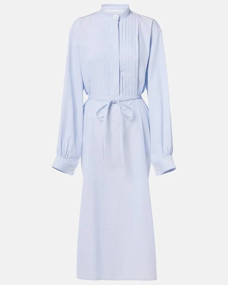 Jil Sander Hemdblusenkleid aus Baumwolle Blau