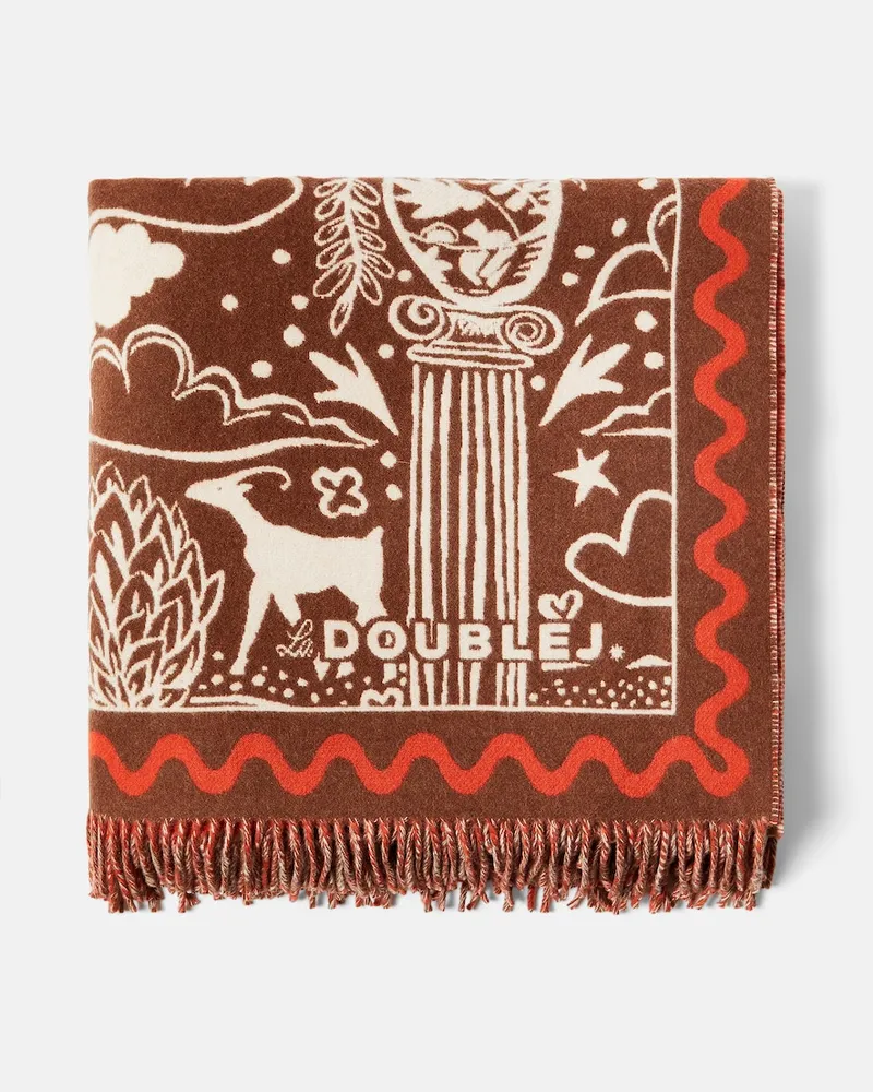 La DoubleJ Decke Iconic aus Wolle und Kaschmir Multicolor