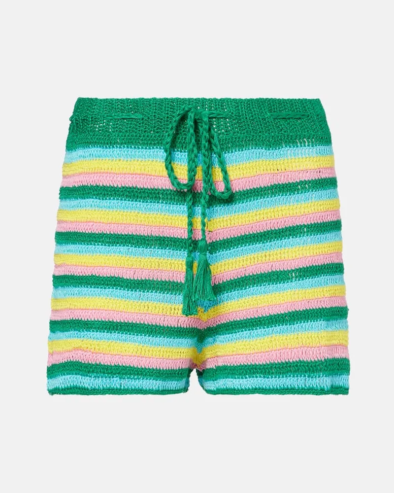 Anna Kosturova Shorts aus Häkelstrick Grün