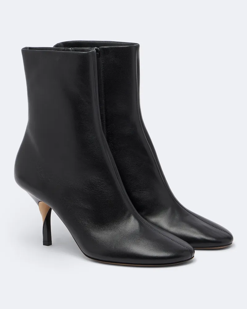 Jacquemus Ankle Boots Collant aus Leder Schwarz