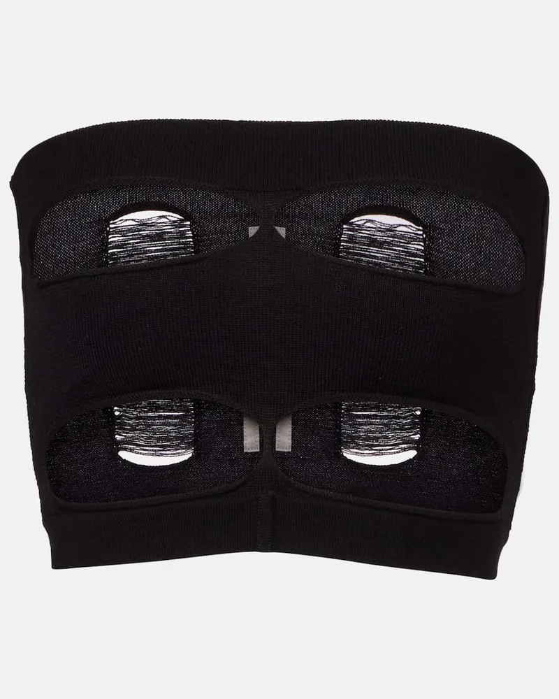 Rick Owens Bandeau-Top aus Wolle Schwarz