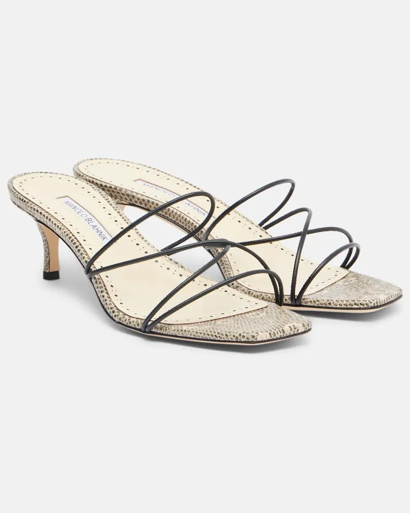 Manolo Blahnik Sandalen Ninfe 50 aus Leder Multicolor