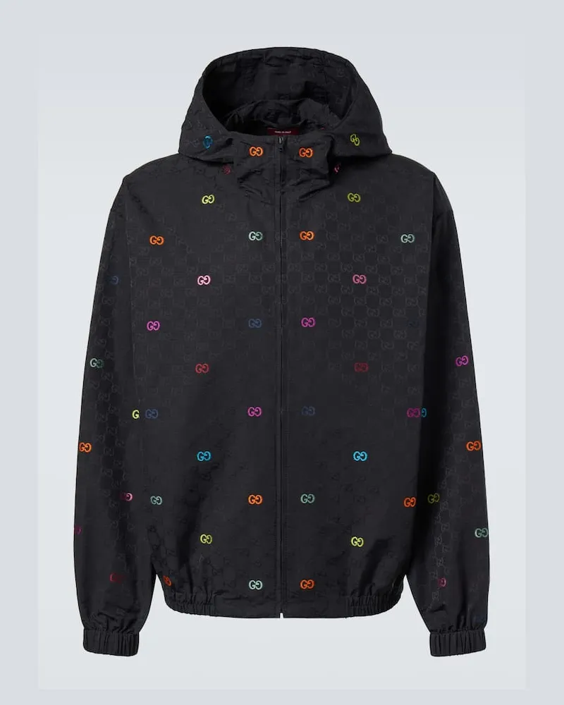 Gucci Jacke GG aus Ripstop mit Fil Coupé Schwarz