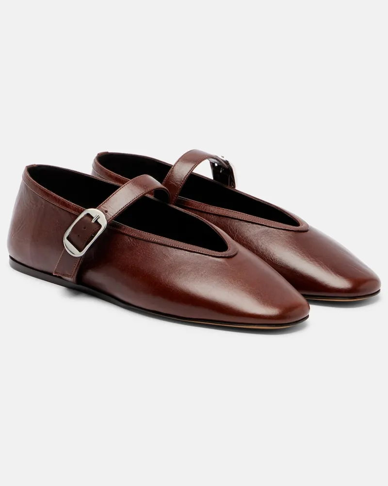 Le Monde Béryl Le Monde Béryl Mary-Jane-Ballerinas Stella aus Leder Braun