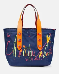 Christian Louboutin Tote Frangibus Medium aus Denim Blau