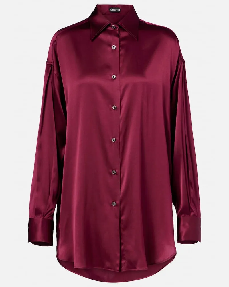 Tom Ford Hemd aus Satin Burgund