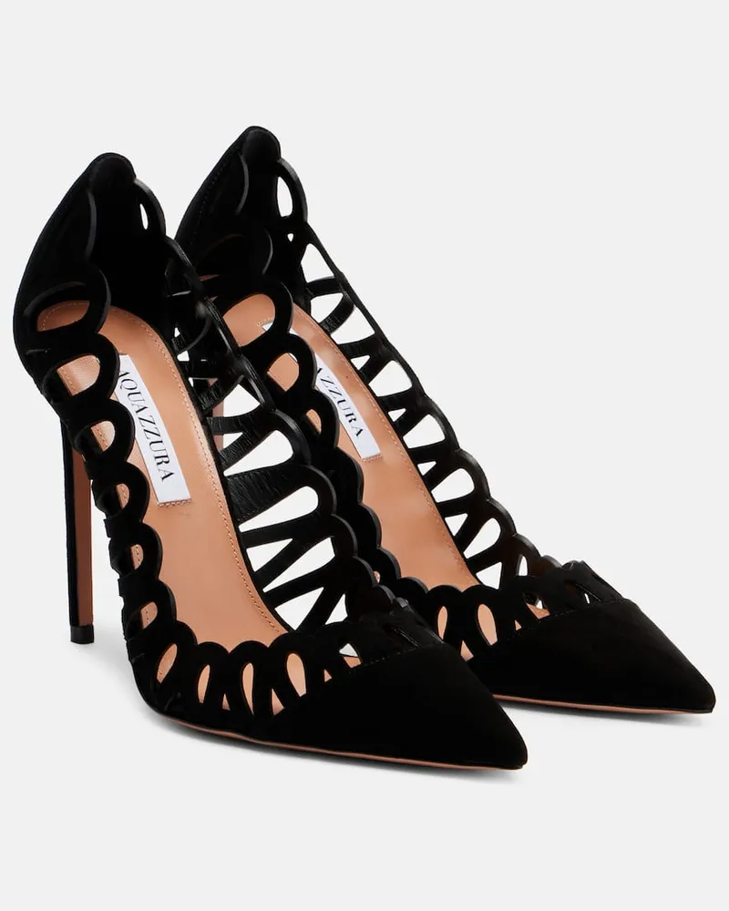Aquazzura Pumps Peep 105 aus Leder Schwarz