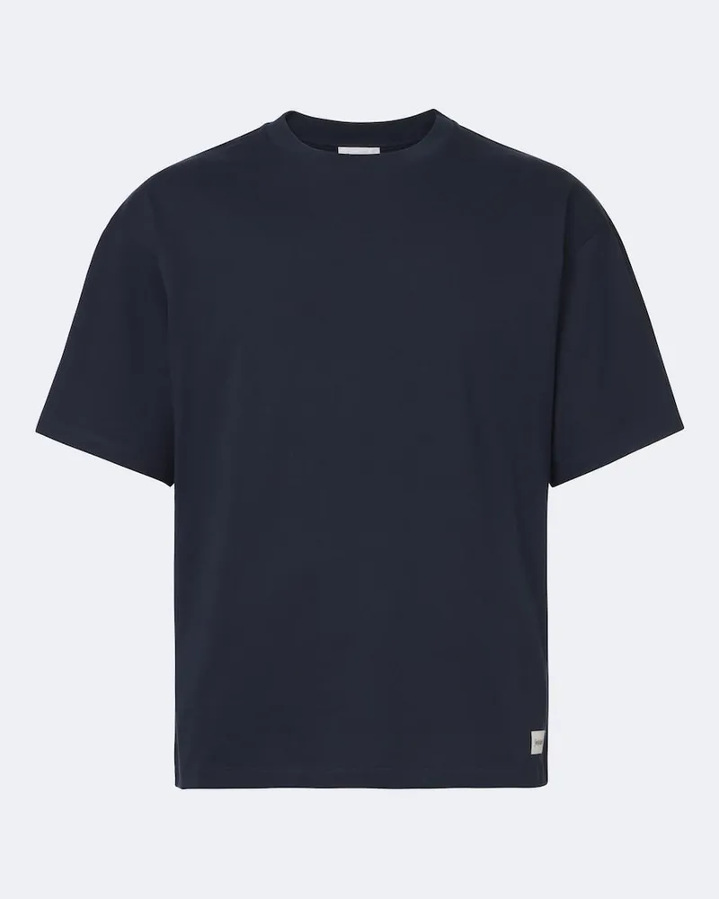 Saint Laurent T-Shirt aus einem Baumwollgemisch Blau