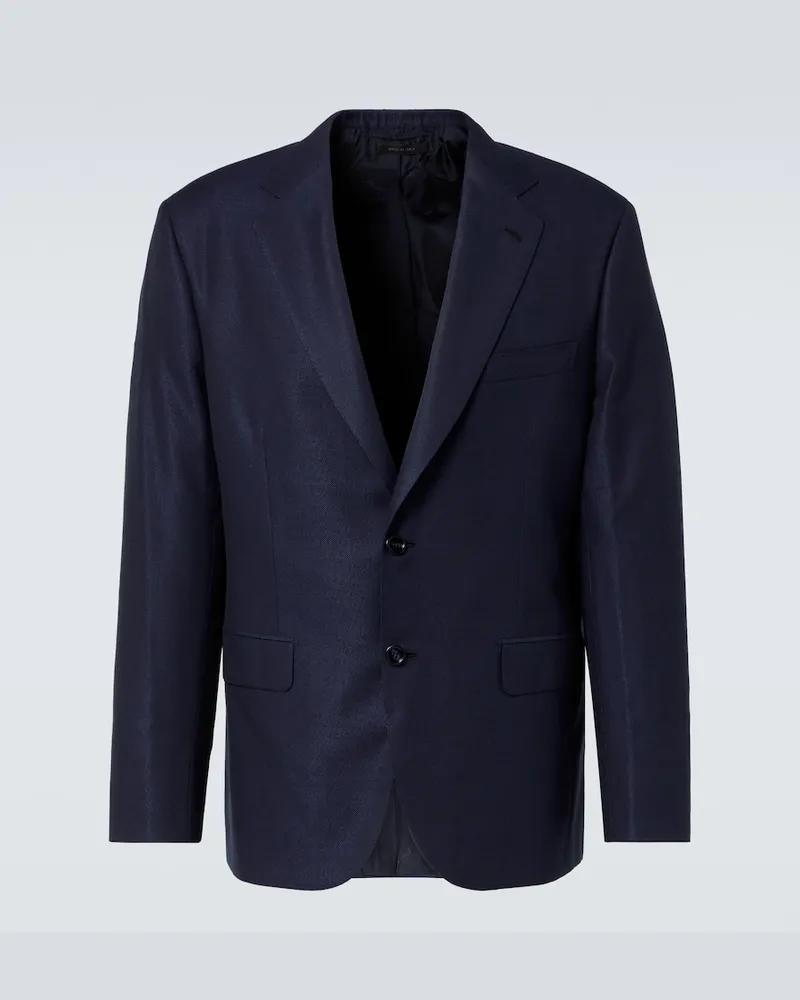 Brioni Anzugjacke aus Wolle, Seide und Kaschmir Blau