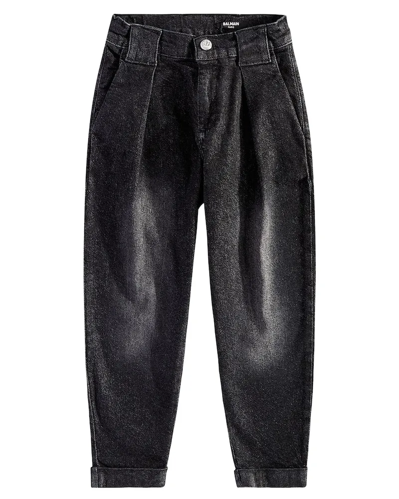 Balmain High-Rise Tapered Jeans Schwarz