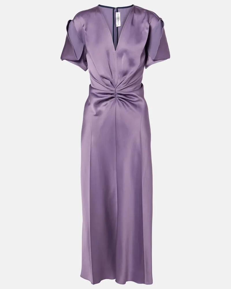 Victoria Beckham Midikleid aus Satin Violett