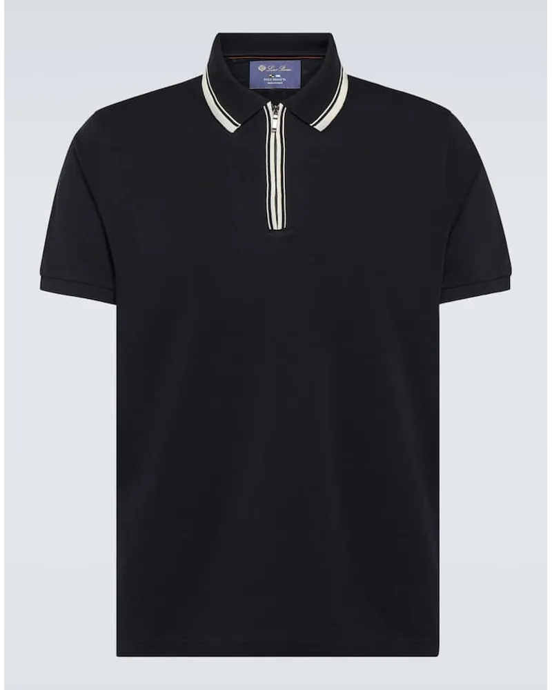 Loro Piana Polohemd Regatta aus einem Baumwollgemisch Blau