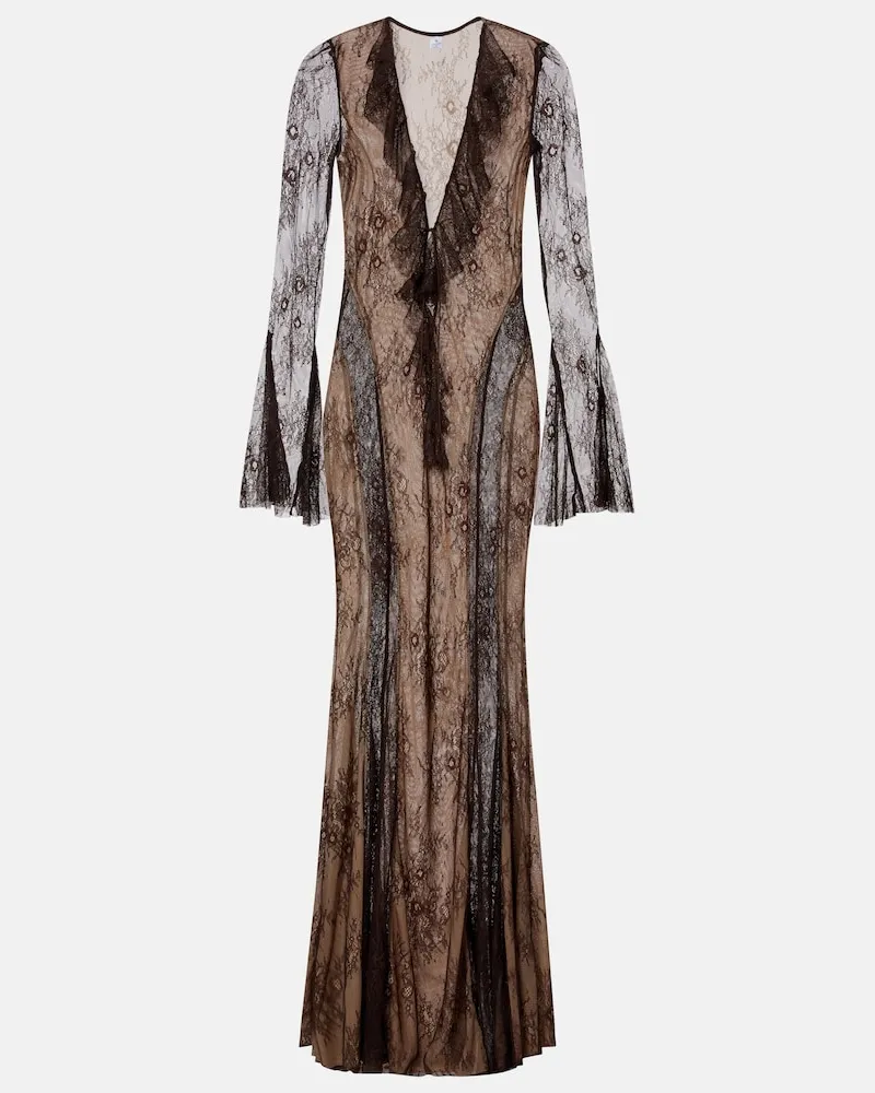 BANANHOT Maxikleid Nori aus Spitze Braun