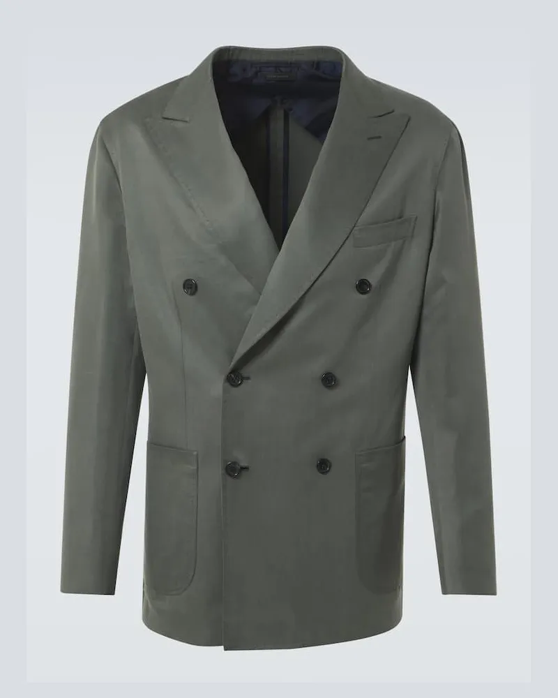Brioni Blazer Soffio aus Seide und Kaschmir Grün