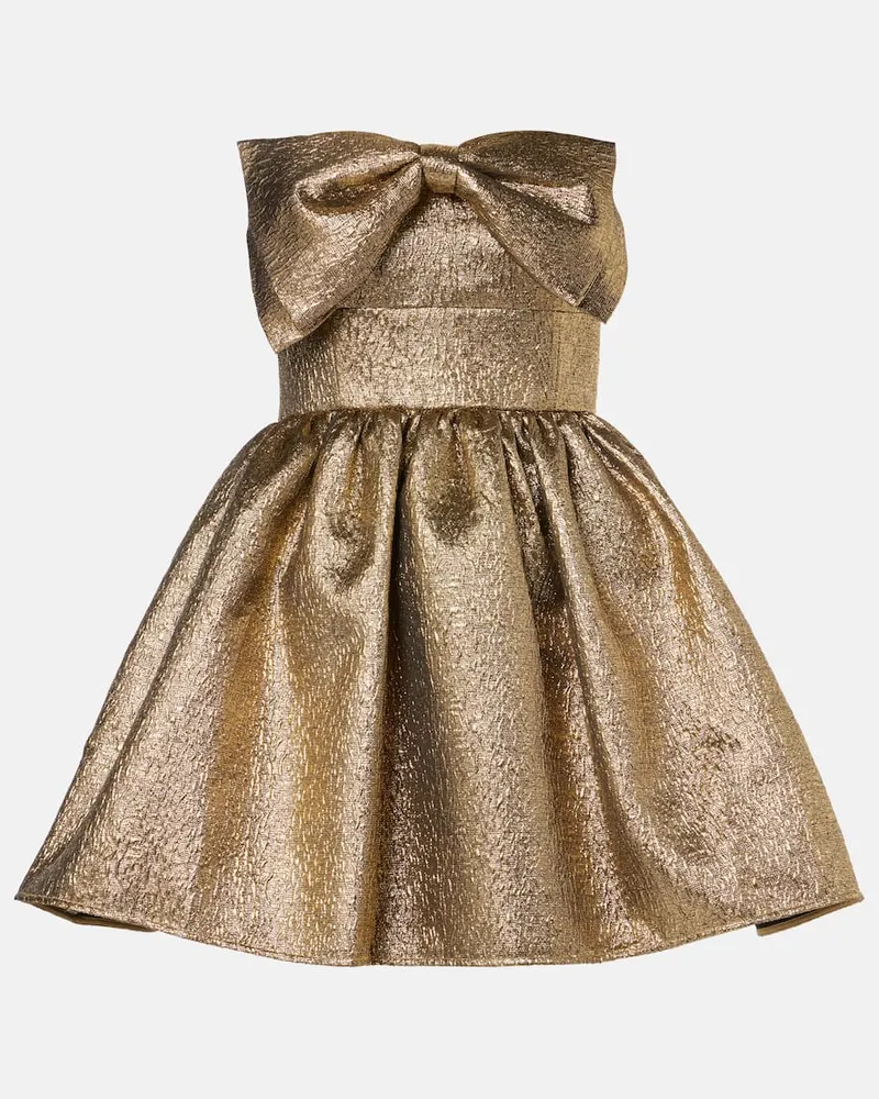 Self-Portrait Minikleid aus Lamé Gold