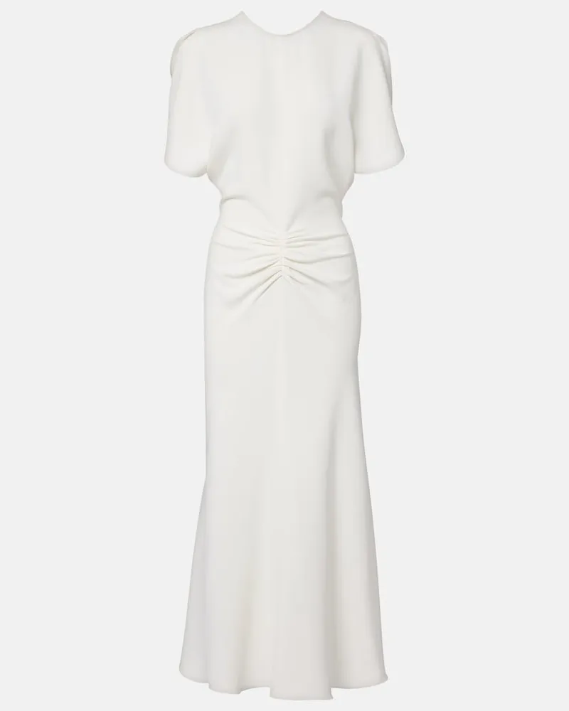 Victoria Beckham Midikleid Bela aus Cady Weiß
