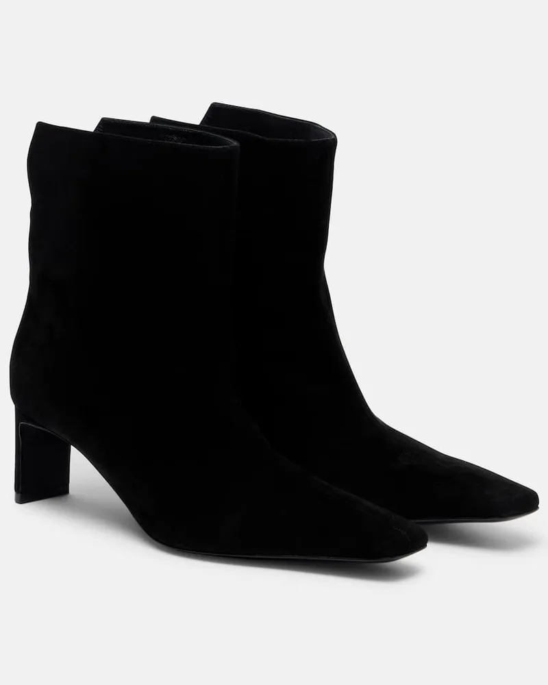 KHAITE Ankle Boots Ona 55 aus Veloursleder Schwarz