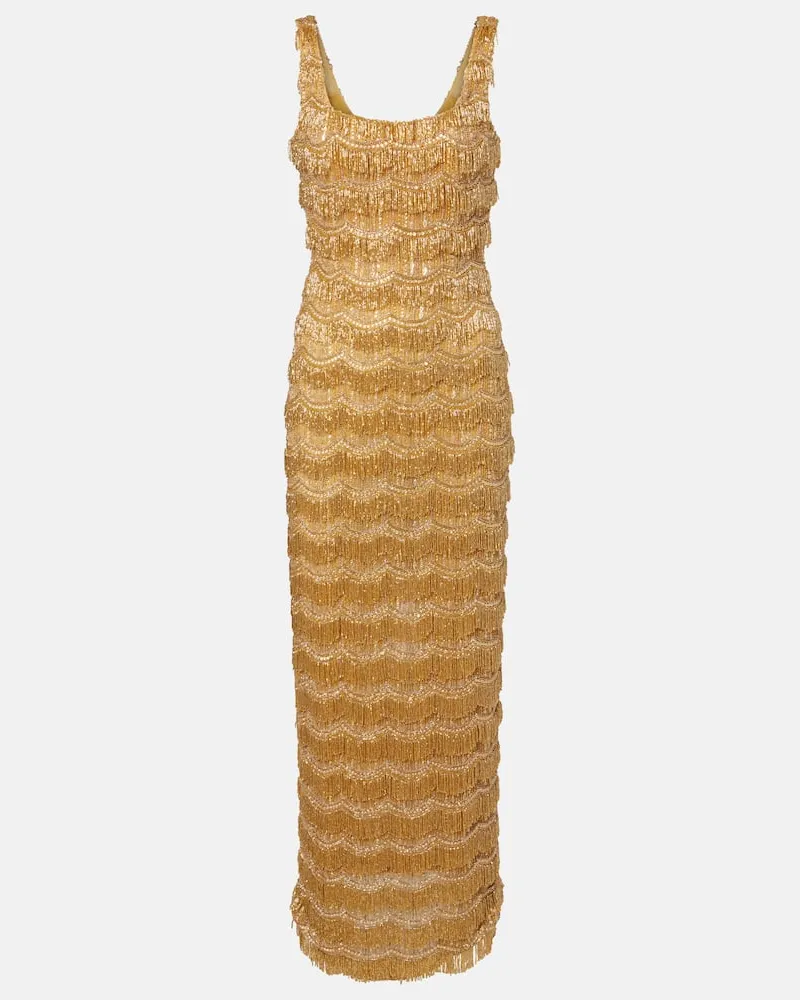 Rachel Gilbert Verzierte Robe Gold