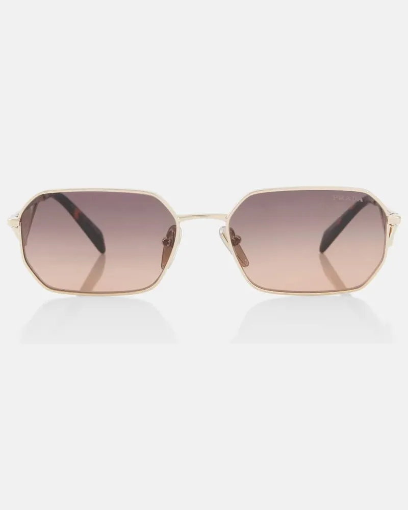 Prada Eckige Sonnenbrille Symbole Schwarz