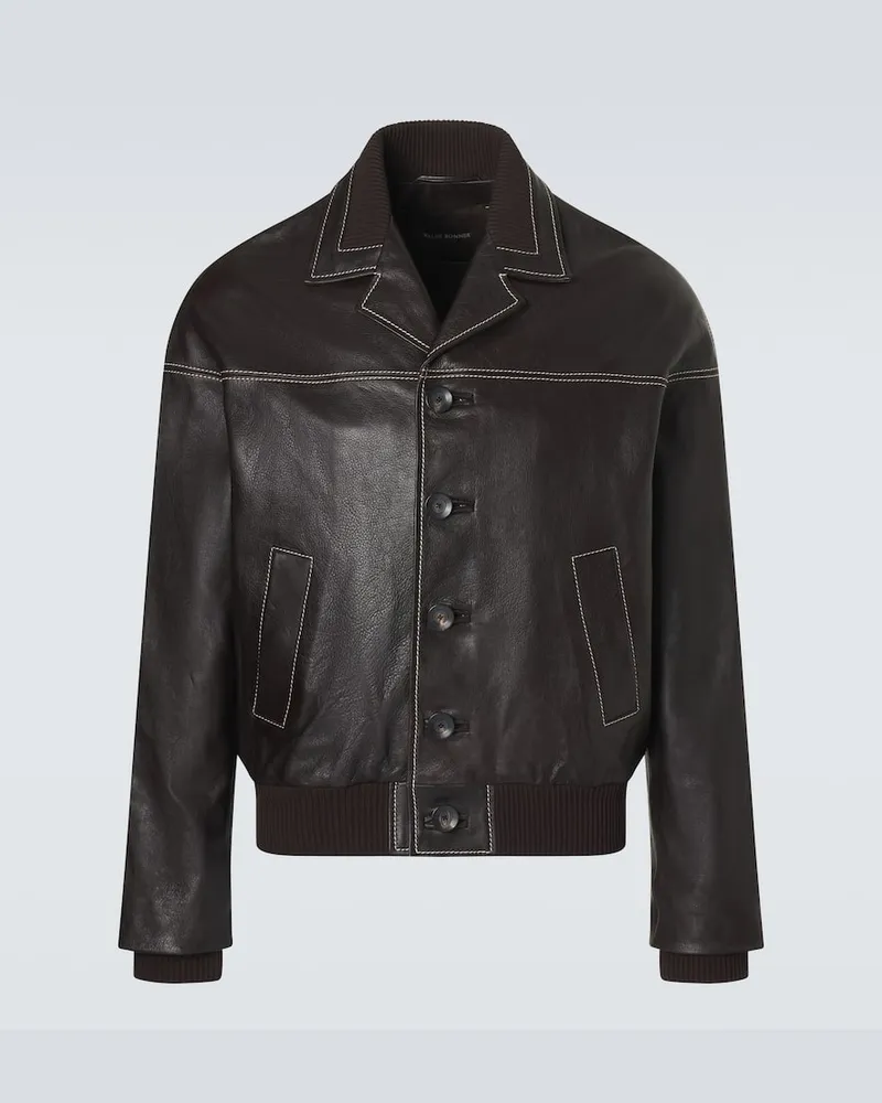 Wales Bonner Lederjacke Time Braun