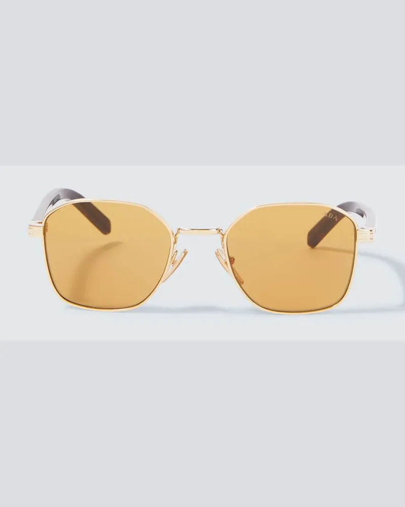 Prada Eckige Sonnenbrille Gold