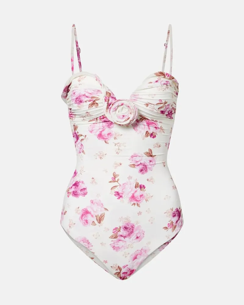 Magda Butrym Verzierter Badeanzug Weiß